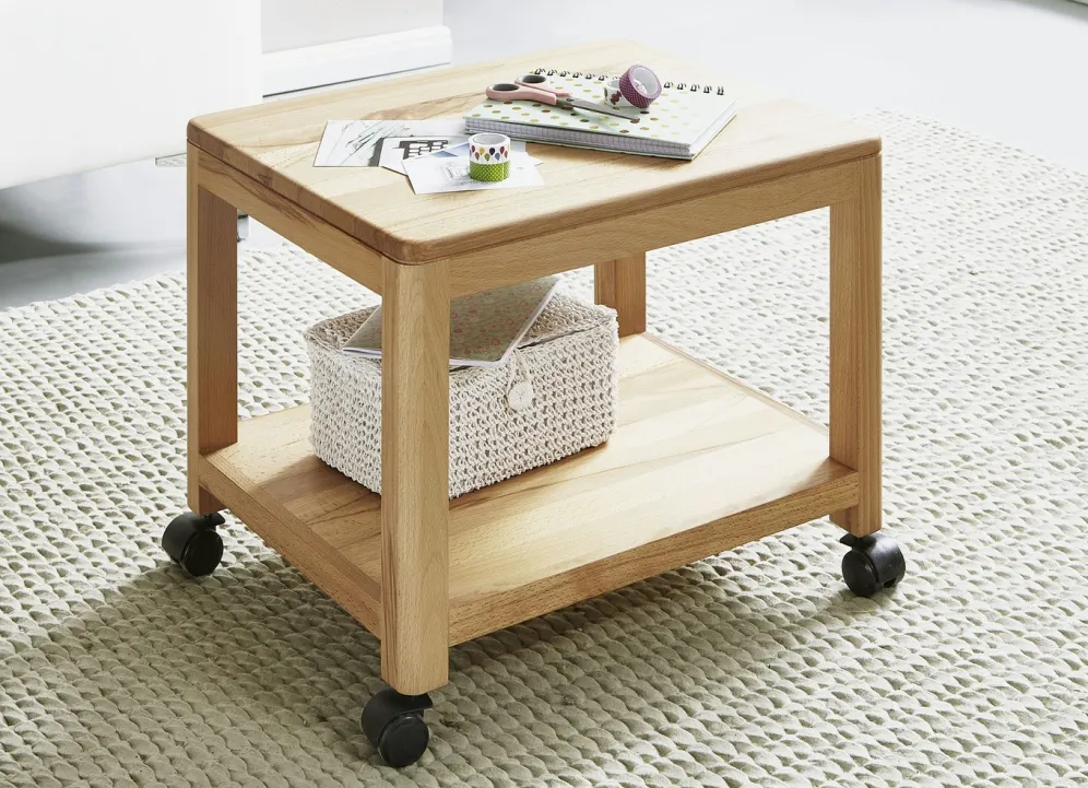 Beistellwagen aus geöltem Massivholz