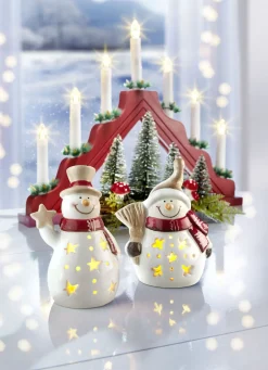Beleuchtete Schneemänner, 2er-Set