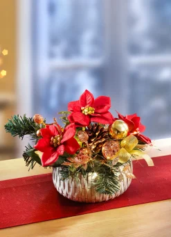 Beleuchtetes Poinsettia-Arrangement