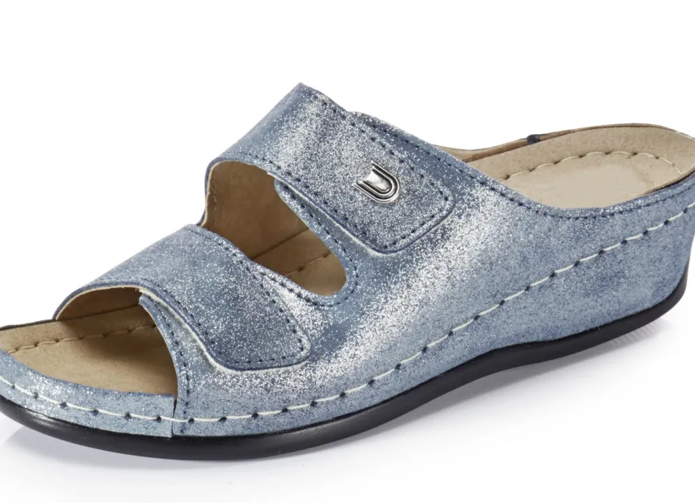 Bequeme Damen-Pantoletten, Weite G, mit Klettverschluss