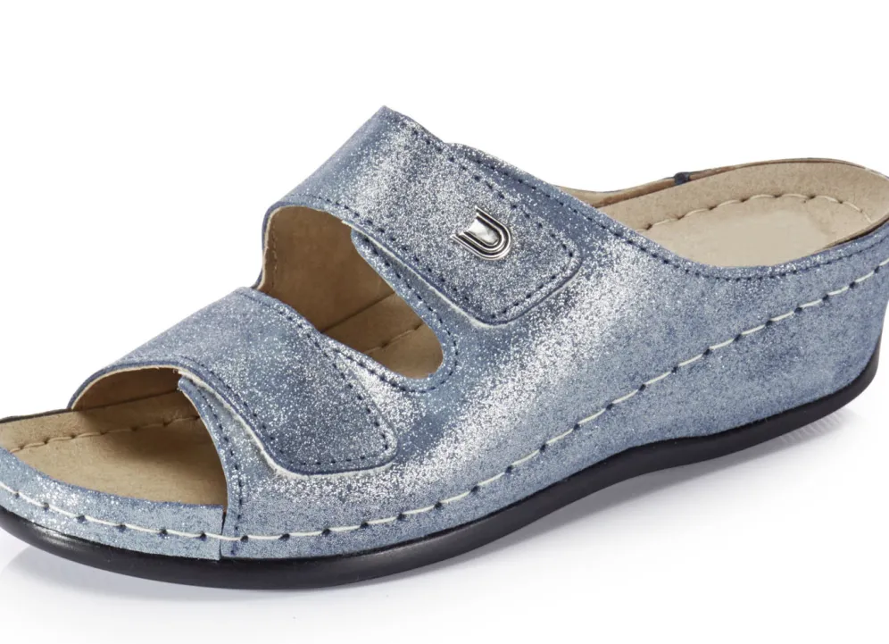 Bequeme Damen-Pantoletten, Weite G, mit Klettverschluss