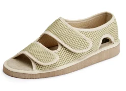 Bequeme Damen-Sandalen, Weite H, aus gepolstertem Textilmaterial