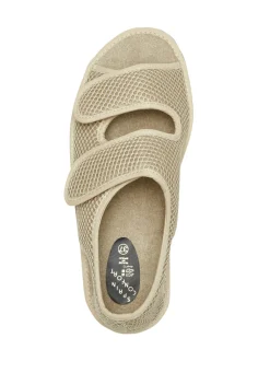 Bequeme Damen-Sandalen, Weite H, aus gepolstertem Textilmaterial