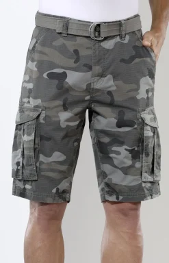 Bermudas mit Gürtel und Cargotaschen in 2 Farben