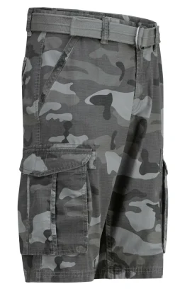 Bermudas mit Gürtel und Cargotaschen in 2 Farben