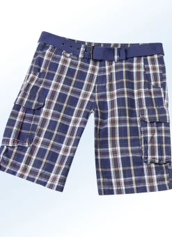 Bermudas mit Gürtel und Cargotaschen in 2 Farben