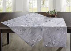 Bestickte Tisch- und Raumdekoration mit Gräser- und Blätter-Dessin