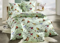 Bettwäsche-Garnitur von Biberna mit Reißverschluss