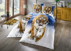 Biber Bettwäsche-Garnitur aus 100% Baumwolle