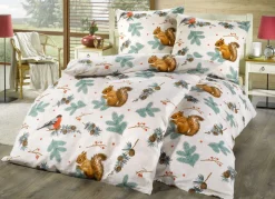 Biber Bettwäsche-Garnitur aus 100% Baumwolle