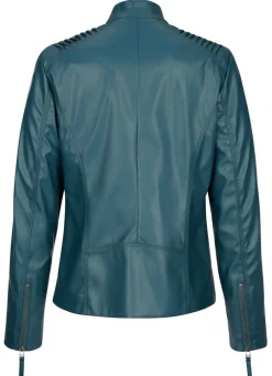 Blazer aus Lederimitat mit Biesenzier