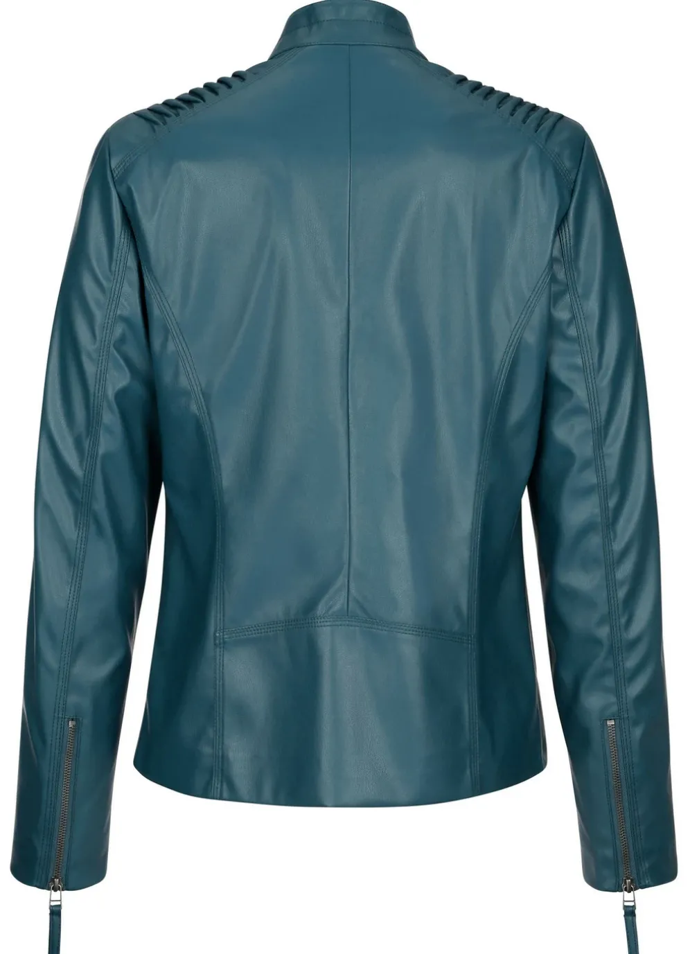 Blazer aus Lederimitat mit Biesenzier