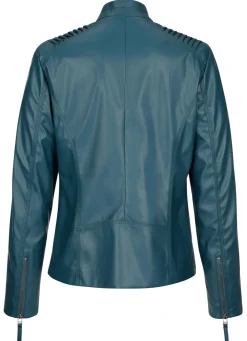 Blazer aus Lederimitat mit Biesenzier