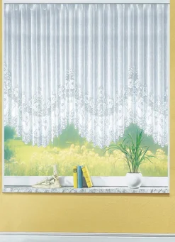 Blumenfenster-Store, gleichmäßig gebogt, mit Faltenband