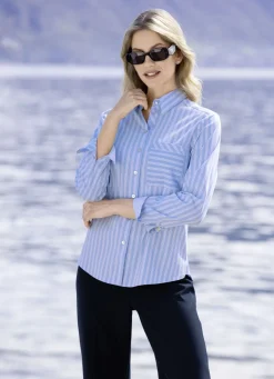 Bluse im Streifen-Dessin