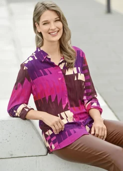 Bluse mit farbbrillantem Druck
