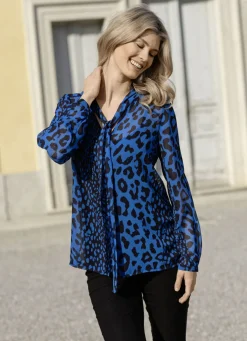 Bluse mit Schluppe zum Binden in 2 Farben