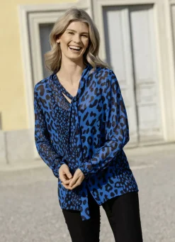 Bluse mit Schluppe zum Binden in 2 Farben
