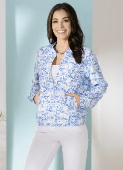 Blusenjacke mit gesmokten Abschlüssen