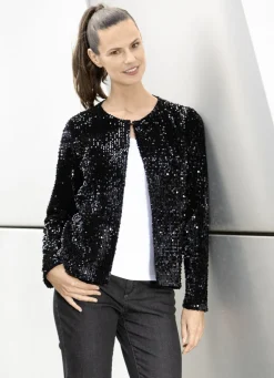 Blusenjacke mit Pailletten