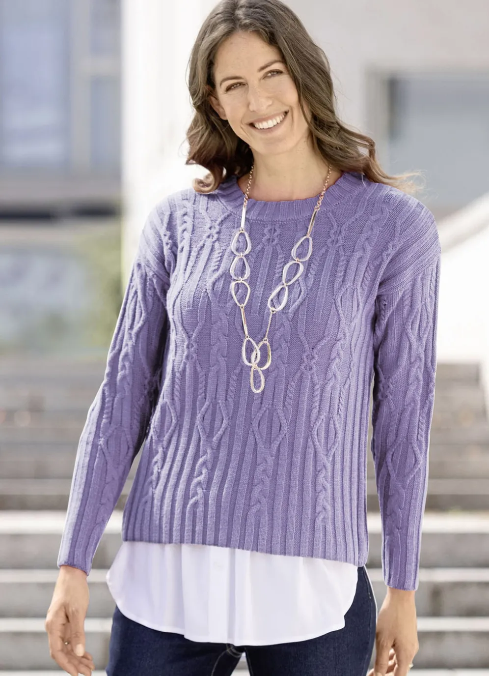 Blusensaum aus feinem Viskose-Jersey