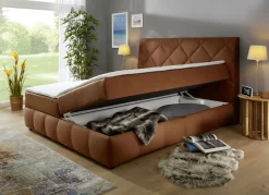 Boxspringbett mit Bettkasten und Topper