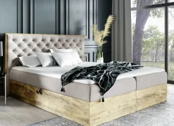 Boxspringbett mit Bettkasten und Topper