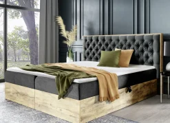 Boxspringbett mit Bettkasten und Topper