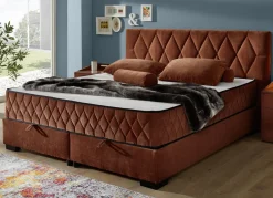 Boxspringbett mit Wendematratze und Bettkasten