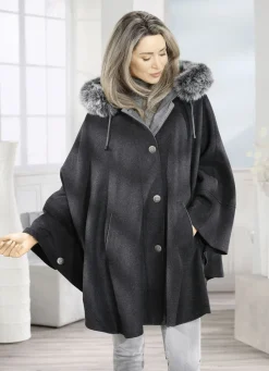 Cape mit Knopfleiste