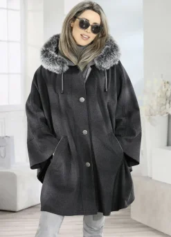 Cape mit Knopfleiste