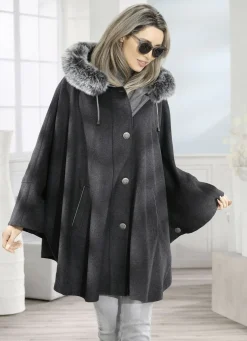 Cape mit Knopfleiste