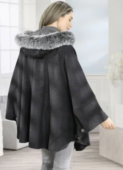 Cape mit Knopfleiste