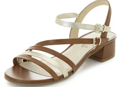 Caprice Sandalette aus teilweise metallisiertem Nappaleder