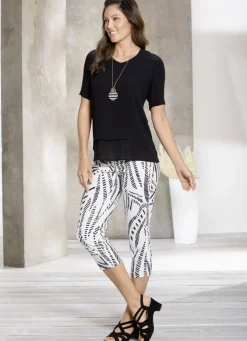 Caprihose mit angeschnittenem Bund