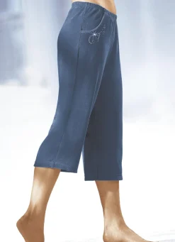 Caprihose mit dekorativer Schmucksteinzier