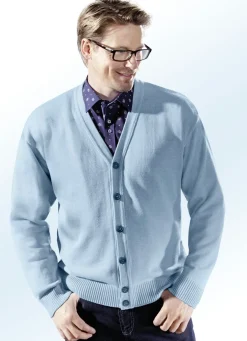 Cardigan mit durchgehender Knopfleiste in 5 Farben