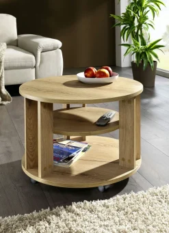 Couchtisch mit 2 Ablageflächen und 4 Rollen