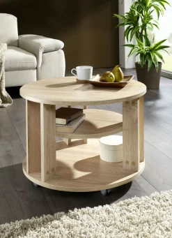 Couchtisch mit 2 Ablageflächen und 4 Rollen