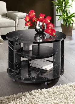 Couchtisch mit 2 Ablageflächen und 4 Rollen