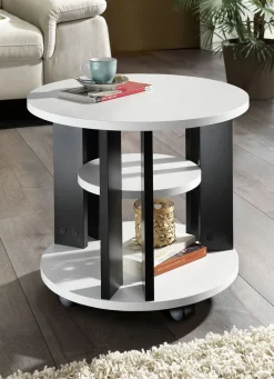 Couchtisch mit 2 Ablageflächen und 4 Rollen