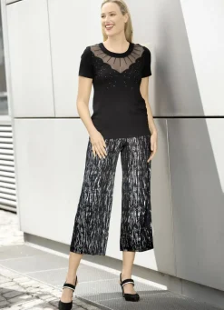 Culotte mit edlem Glanzdruck