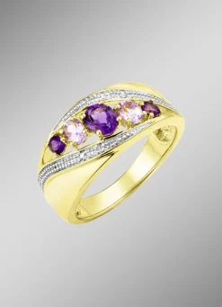 Damenring mit Amethyst und Zirkonia
