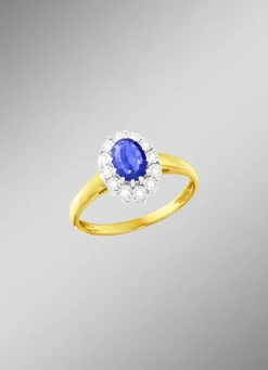 Damenring mit Brillanten und Safir