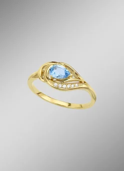 Damenring mit echtem Blautopas