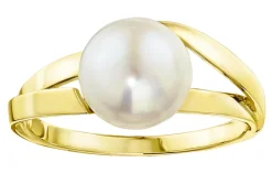 Damenring mit Süßwasser-Zuchtperlen-Bouton