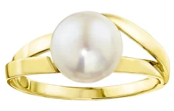 Damenring mit Süßwasser-Zuchtperlen-Bouton