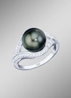 Damenring mit Tahiti-Zuchtperle und Brillanten