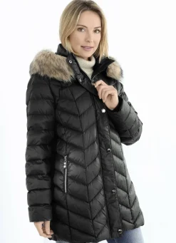 Daunenjacke mit abnehmbarer Kapuze