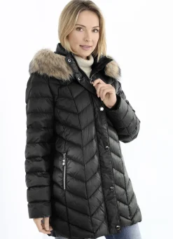 Daunenjacke mit abnehmbarer Kapuze